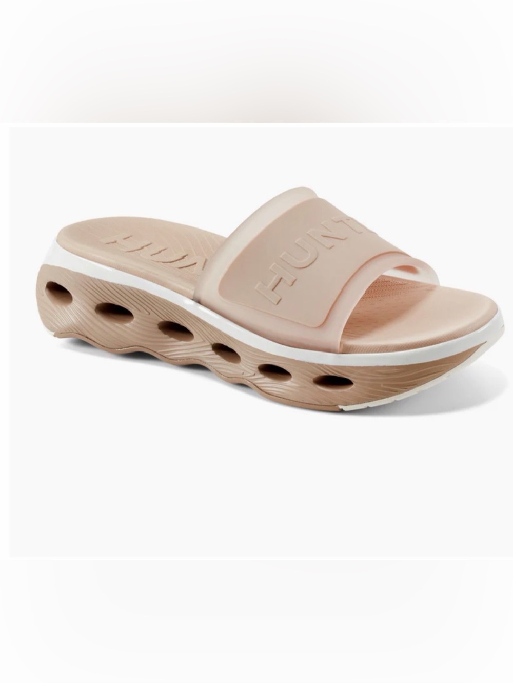 Hunter Beige Geneva Slip on Slide Sandals Beige 11